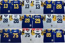 Los Angeles Rams Jerseys Warner St. Louis Goat Retro Rugby Clothes