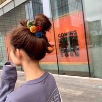 Tie ball Hairband female hair rope bracelet dual-purpose head rope hair accessories cute leather case girl headwear Korean version of leather band
