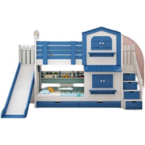 Childrens bed Low bed Boy Twin Beds Girl Princess Bed Multifunction Slide Castle primary-secondary bed Bunk beds bunk beds