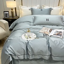 100s long-staple cotton four-piece High-feel cotton cotton spring and autumn bed sheets quilt cover light luxury embroidery bedding