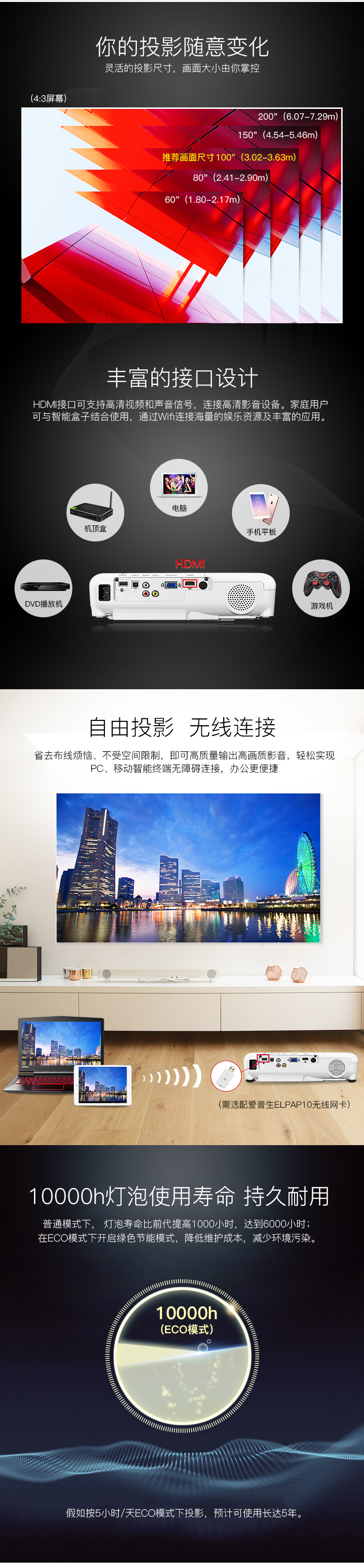 Máy chiếu Epson CB-X05 Máy chiếu HD CB-W05 Máy chiếu 1080P CB-X39 - Máy chiếu