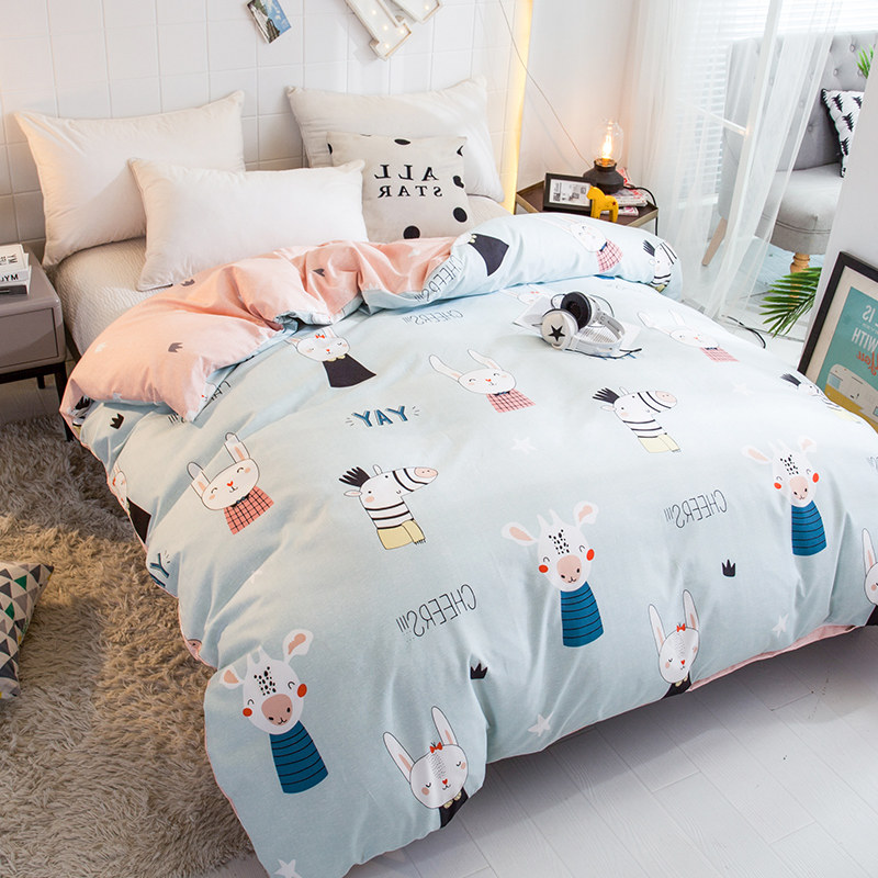 Quilt cover single piece 150x200 spring and autumn brushed 1 8m summer student dormitory single double 200x230 quilt cover