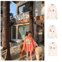 Raino Barton designer 2020 new autumn and winter new strawberry jam applic with round collar long sleeve hoodie