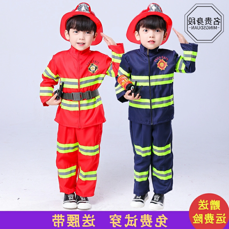 Muai Chim Nhỏ Trang phục Lính cứu hỏa Trải nghiệm nghề nghiệp của trẻ em Trang phục Cosplay Trang phục Mẫu giáo Biểu diễn Cospl - Trang phục