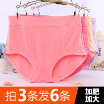 Lady Modale big code underpants women fat mm200 catty cotton crotch high waist middle-aged and older moms sexy triangle pants
