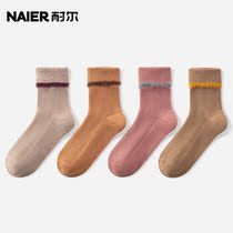 Resistant Sox children Spring new pure color 100 lap retro ancient art middle cylinder socks day college wind short cylinder heaps stockings