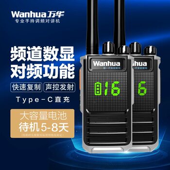Wanhua T66 Walkie-Talkie with Automatic Frequency Matching, Direct Charging, High-Power Intercom, Small-Sized Handheld Radio for Construction Sites and Outdoor Use