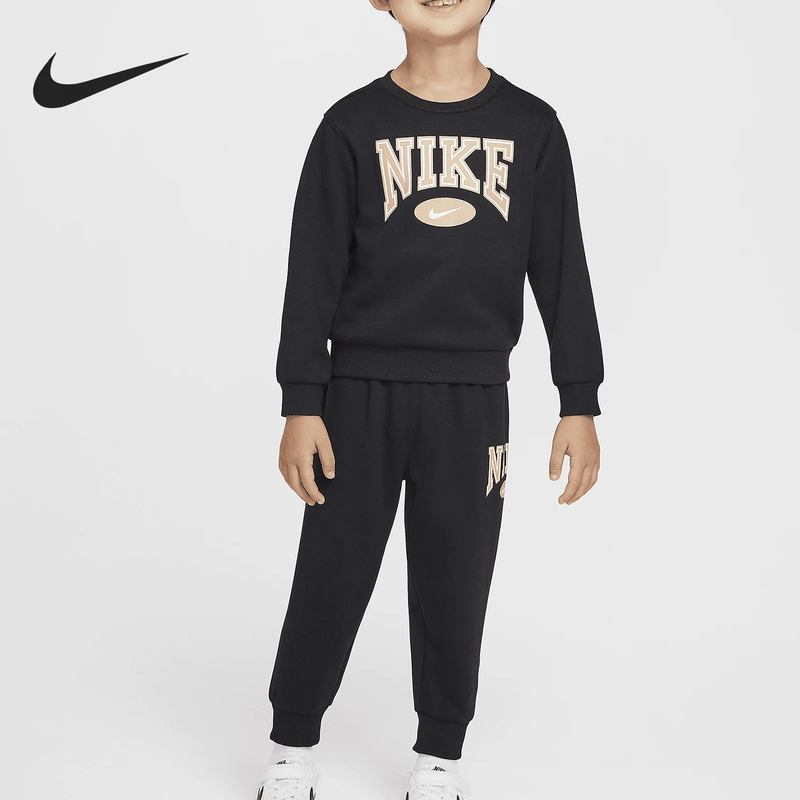 Nike/Nike Genuine Gameday Baby and Children's Fleece-Lined Round-Neck Printed Casual Suit Ib2554-010-410