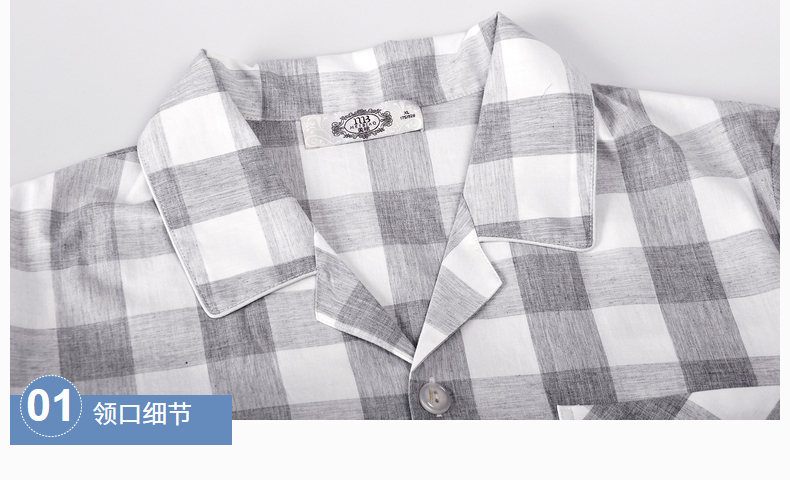 Tiêu chuẩn Mỹ 2018 mùa hè dệt bông quần ngắn tay đồ ngủ nam cotton kẻ sọc đơn giản giản dị dịch vụ nhà đồ mặc nhà