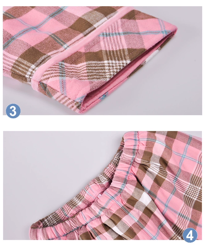 American tiêu chuẩn ba lớp dày kẻ sọc phục vụ nhà dịch vụ nam cotton vài bộ đồ ngủ nữ đồ ngủ mùa đông dài tay người yêu trẻ