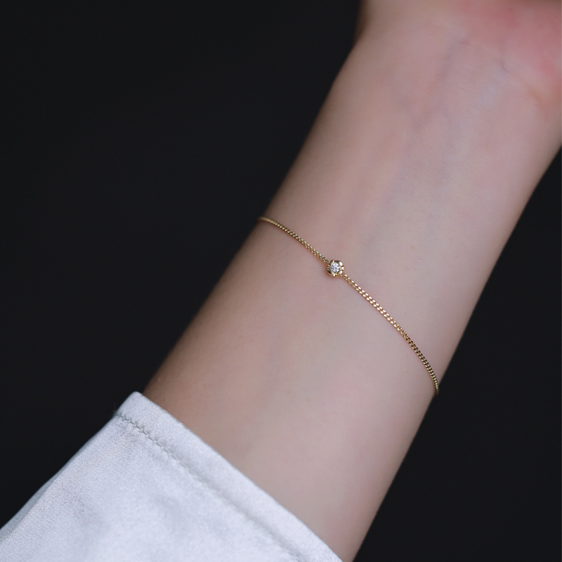 Wins Jewelry 18K Gold Diamond Bracelet Au750 Niche Light Luxury Design Ins Style Couple and Best Friend Jewelry Chain