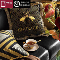 Back Cushion Eurostyle Printed New Care Waist Leaning Pillow High-end Light Lavish Waist Pillowcase Living-room Sofa With Pillow Headbed Backrest Cushion