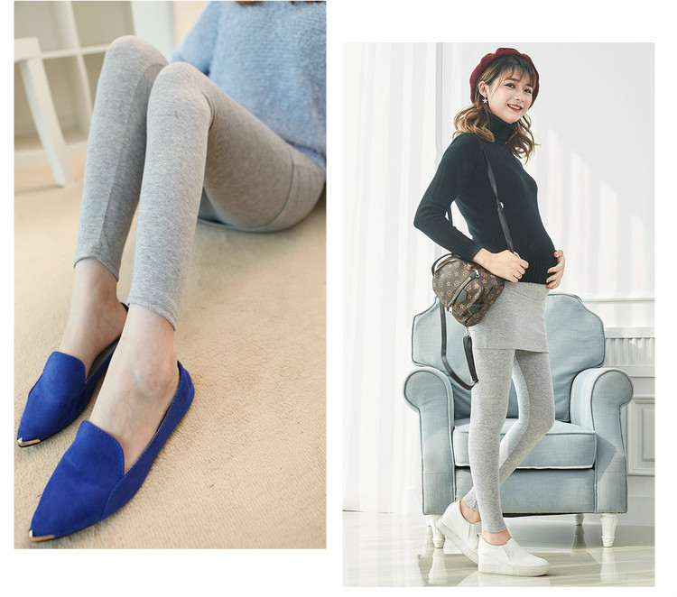 Bà bầu mặc quần legging giả hai chiếc quần mùa thu nâng bụng quần cộng với nhung mùa thu và mùa đông Bà bầu mang quần mùa thu đông mặc dày shop bầu đẹp