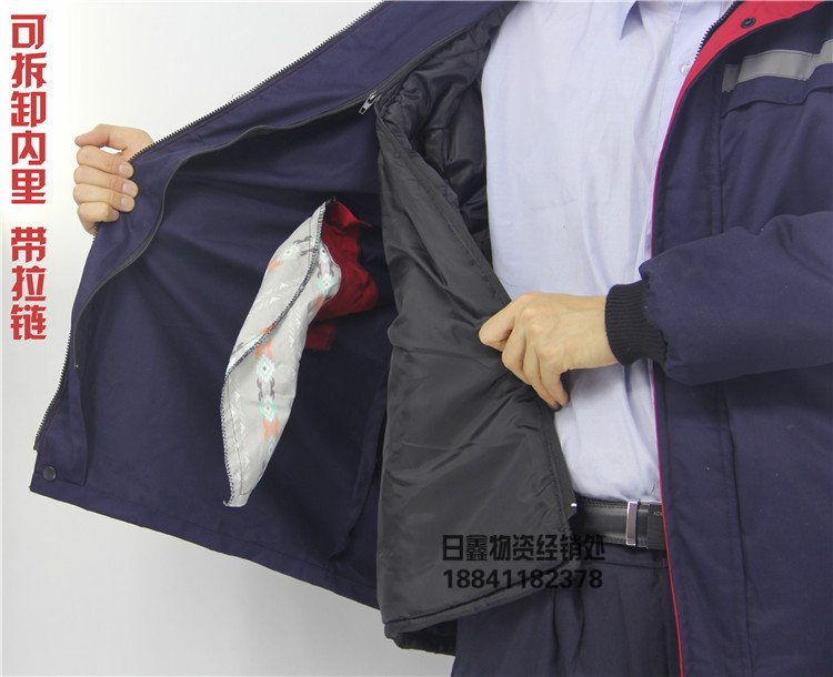 Mùa đông đệm lạnh kho quần yếm quần cotton nam và nữ bảo hiểm lao động quần áo phù hợp với áo bông dụng cụ ngoài trời quần áo mùa đông bộ đồ mặc nhà