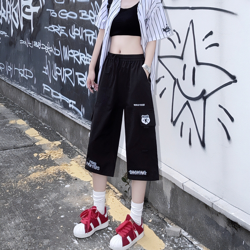 Gougoup New Loose-Fitting Cropped Pants for Women, Summer Thin American-Style Work Pants, Designer Casual Pants, Plus-Size Pants Gougoup New Loose-Fitting Cropped Pants for Women, Summer Thin American-Style Work Pants, Designer Casual Pants, Plus-Size Pants