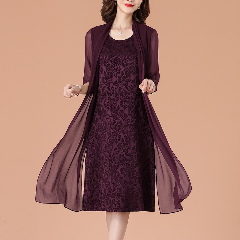 Brand Mulberry Silk Dress for Mothers and Mothers-In-Law, Suitable for Wedding Banquets, Formal Wear, and Everyday Wear, for Middle-Aged and Elderly Women in Hangzhou
