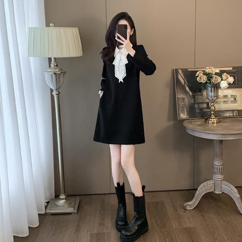 European Style Long-Sleeved Dress for Women 2026 New Spring, Autumn and Winter Small Fragrance Style Slimming High-End Mid-Length Skirt