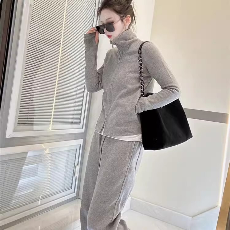 European Trendy Brand Suit for Women, High-End, Elegant, Fashionable, Sophisticated, Chanel-Style Casual Sweatshirt and Sportswear Two-Piece Set