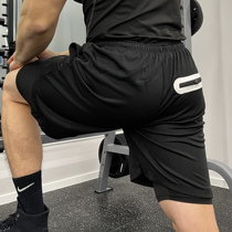 Sports Shorts Men's Five Pants Double Running Training Summer High Stretch Basketball Muscle Brothers Quick Drying Fitness Pants