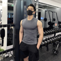 Fitness sports vest men's quick-drying basketball tight clothes men's stretch sleeveless suit running sweat-absorbing training T-shirt