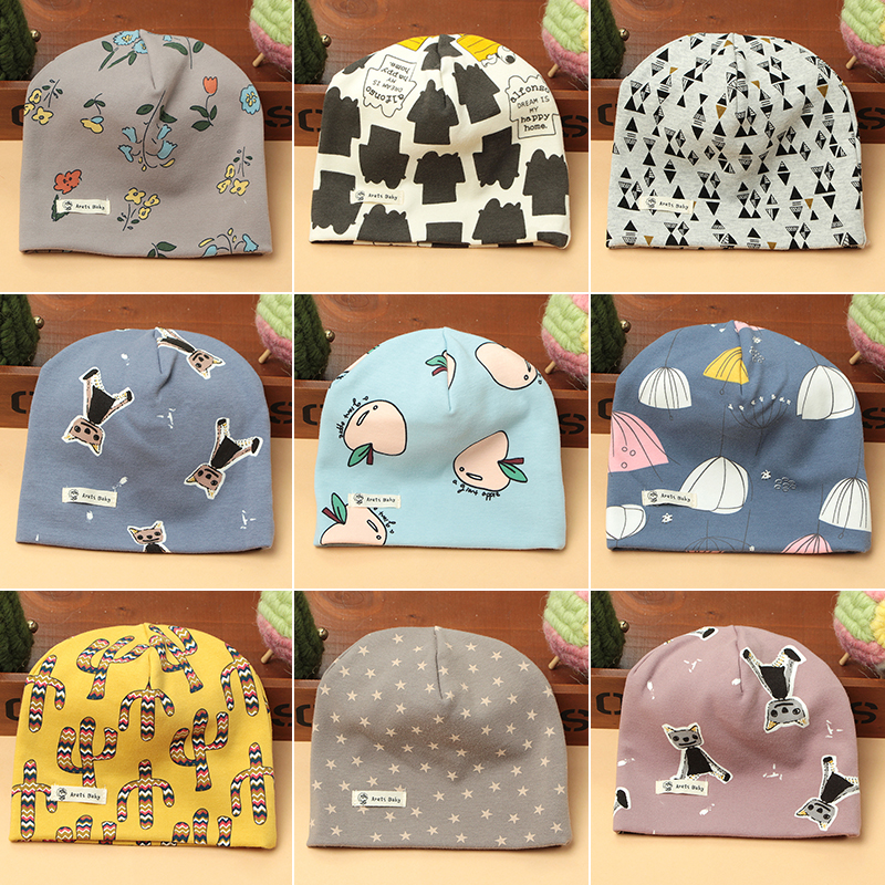 Newborn Baby Hat Autumn Winter Pure Cotton Winter Thickened Children Fall Baby 0-3-6-12 Months Warm Tide