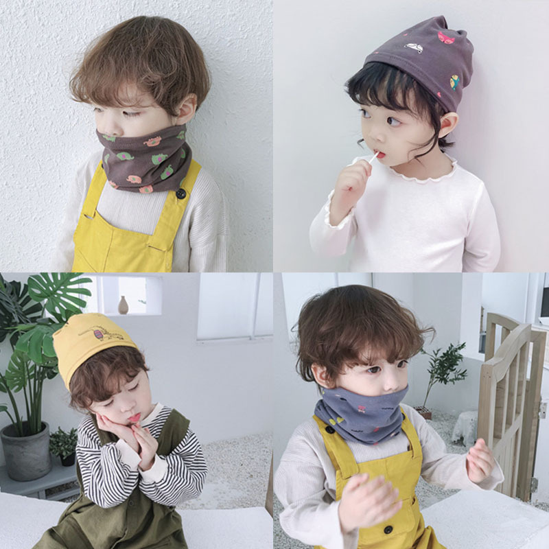 Baby bib winter cotton warm children's collar collar winter boys and girls Korean version of baby dual-purpose cap