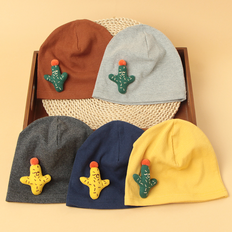 Single layer thin spring summer autumn pure cotton children hat men and women Child cover headcaps baby hat baby knit hat