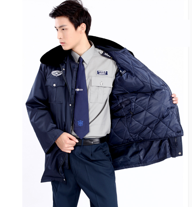 New security coat lengthened and thickened overalls security clothing winter clothing cotton clothing winter cold clothing multi-functional
