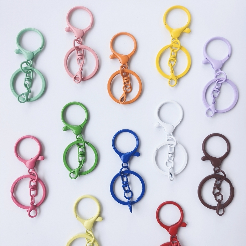 Colorful Painted Light Bulb Clasp Figure-Eight Clasp Lobster Clasp Keychain 4-Piece Set Alloy Accessories Jewelry Doll Hanging Clasp DIY
