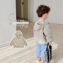 Boy spring clothing jacket zipped shirt male baby Spring and autumn slim fit children Han version Ocean Qi Childrens Lianhood Windproof Clothes Tide