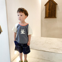 Boy short sleeve T-shirt Summer thin children Leisure 100 hitch Compassionate Children Baby Boy Little Bear Printed Blouse