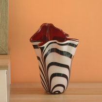 Foreign Trade Advanced Glass Vase Large Caliber Art Living Room Prototype Room Flower Arrangement White Creative Floral Decoration Pendulum