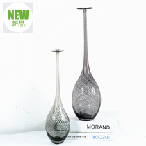 Extremely simple pendulum piece Nordic Xuanguan Art vase Living room Book room European style decent board room Soft modern minimalist glass bottle