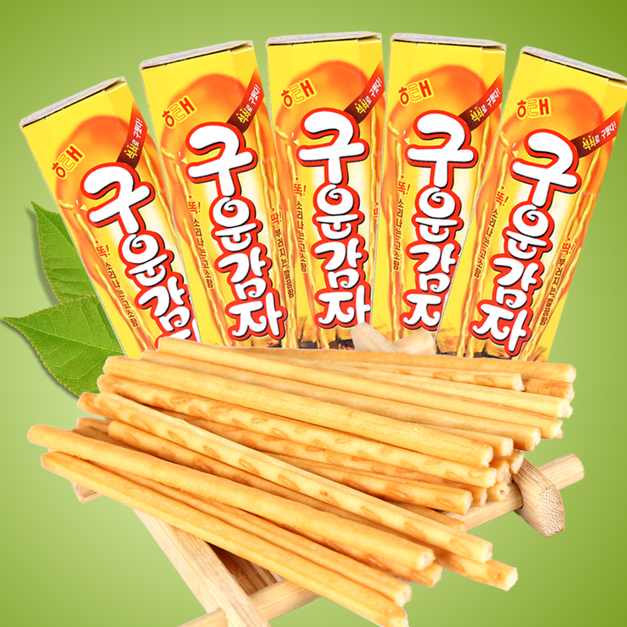 South Korea Imports Snacks Big Gift Bag Baked Potato Chips Snack Potato Strips Sea Too Carbon Toasted Fries 27g * 6 boxes N