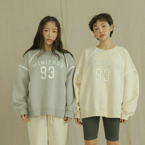 stylenanda Korean official web 21 winter new plus long sleeves strip splicing letters plus suede sweater