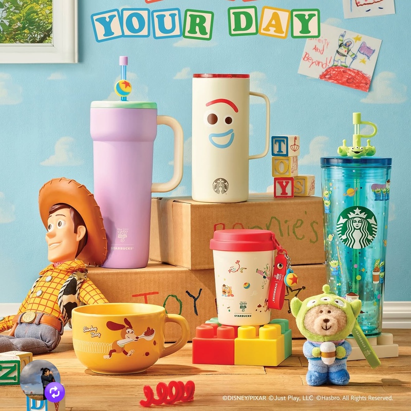 Paisu Ice Korea Starbucks Toy Story 26Th Anniversary New Insulated Cup Portable Water Cup Glass Cup