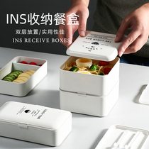 Heart feast Nordic ins minimalist lunch box office workers with rice fruit salad lunch box microwave oven large capacity lunch box