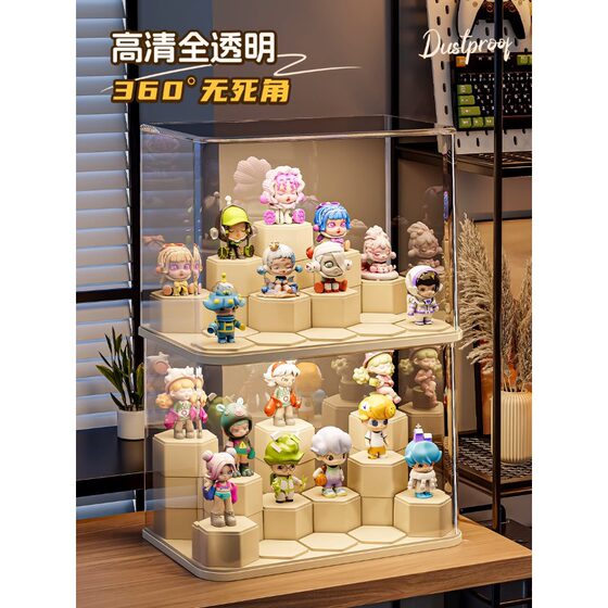 盲盒展示架收纳透明防尘亚克力手办玩具积木展示柜泡泡玛特展示盒