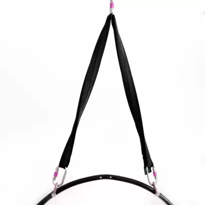 TopPole Air dance yoga lanyard Satin sling Pole dance ring Flat belt Black special