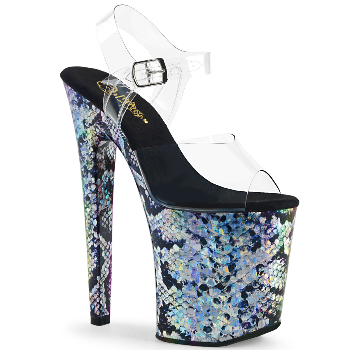 Steel Tube Dancing Shoes 20CM Ultra High heel Xtreme USA Pleaser Performance Private High heel Snake Print