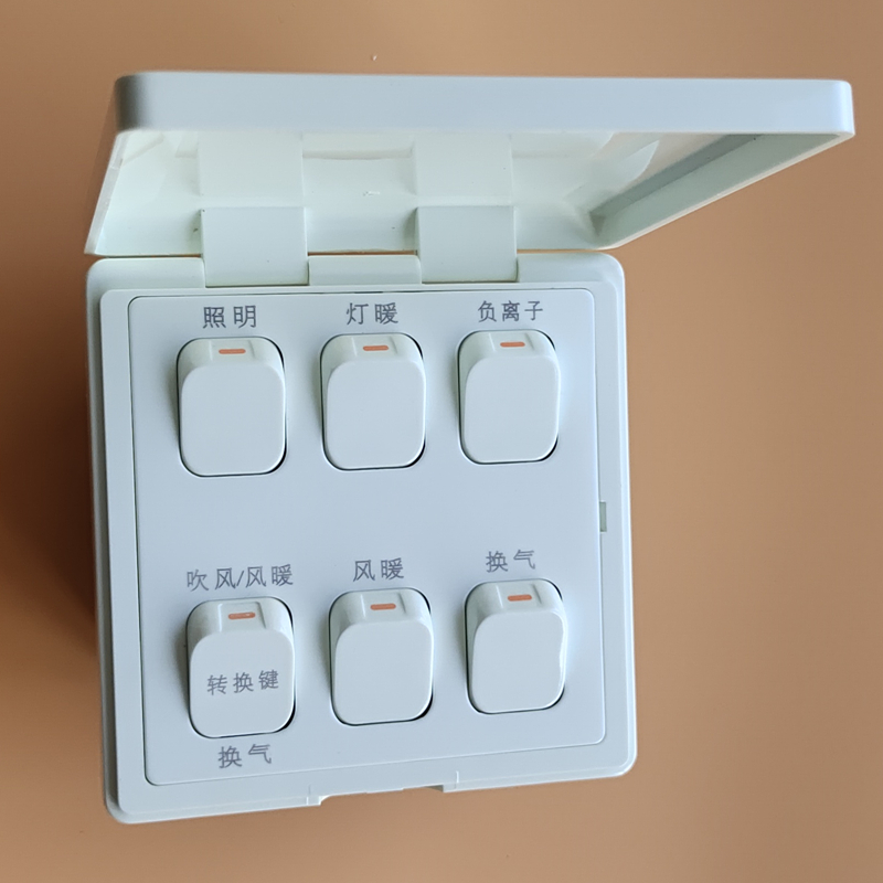 Suitable for the same function of Aopu and other brands of bath master special switch 737M six switch lighting warm negative ions