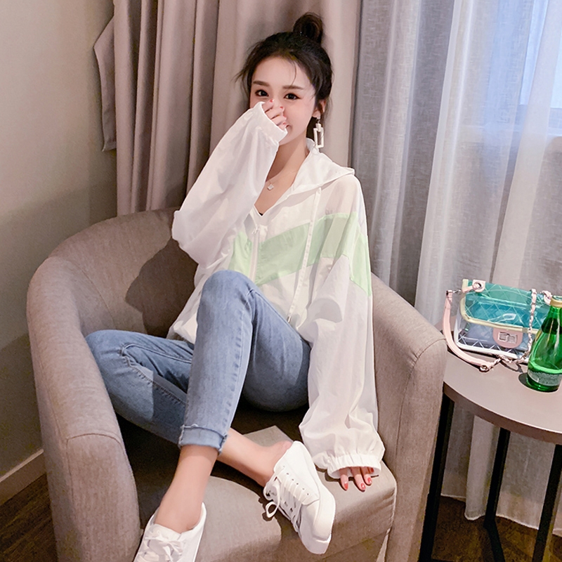 Đội mũ trùm đầu sun-kissed cardigan nữ 2020 mùa hè lỏng uv chống tia cực tím thở bên ngoài một voan lụa băng phụ nữ đầu da sáng