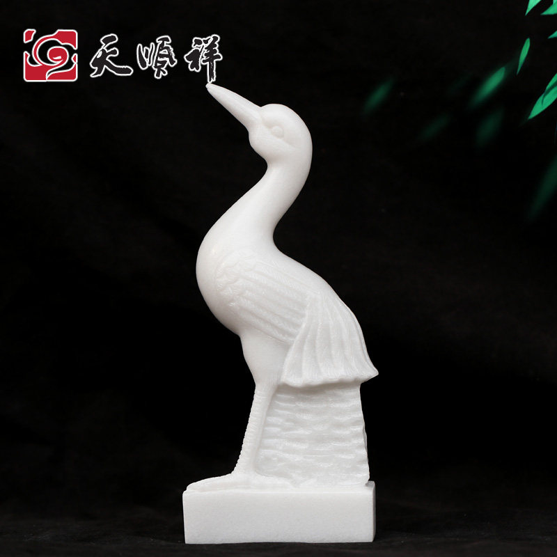 Sichuan Jade Fairy Crane Tombstone Graveyard Mausoleum Pendulum Pieces Stone Carving Fairy Crane Burial Burial of Sacrificial Burial Goods