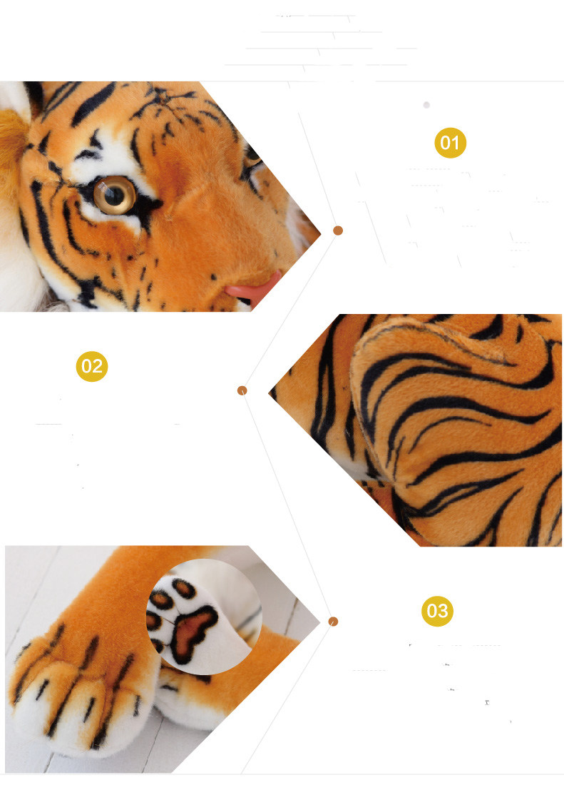 Мягкая игрушка 毛绒玩具仿真老虎公仔摆件布娃娃居家装饰可爱创意生日礼物 17083464