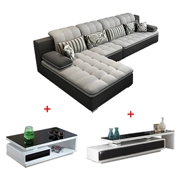 Căn hộ nhỏ vải sofa phòng khách lắp ráp bộ bàn ghế đồ nội thất đặt bàn trà TV ba mảnh