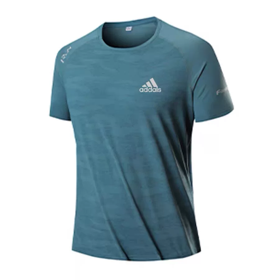 Thin summer quick dry comfortable sports elastic silk short sleeve T-shirt for gym with a round collar