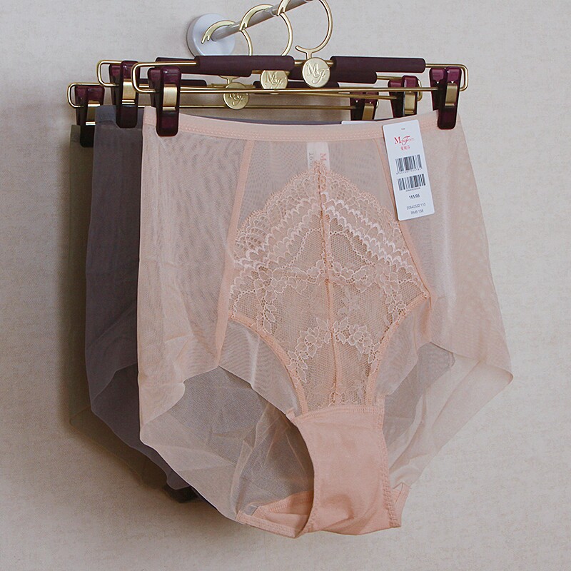 Manneffin cotton stall High waist four-corner underpants woman 20640532 Sexy mesh yarn light and breathable bag gluteless pants