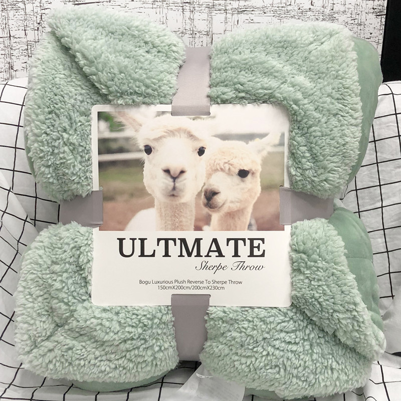 Thickened Warm Goat suede blanket Double Flannel Flannel Blanket Quilt lamb suede cover blanket bed sheet double winter