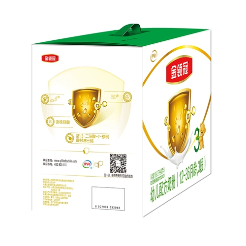 132 Юань] Yili Milk Milk Milk Fan Gold Gold Crown 3 Секция 1200 г грамм тройной коробки 400G*3 Флагманский магазин с коробкой.