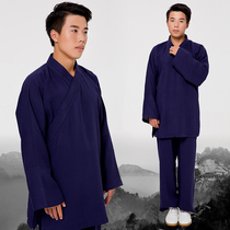 Taiji clothing men and women with spring and summer linen collars and sleeves can be customized Chinese style martial arts performance clothing